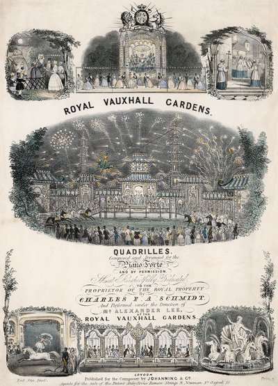Charles FA Schmidt tarafından Royal Vauxhall Gardens Quadrilles için müzikal puan by English School