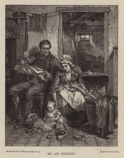 "My Ain Fireside" (gravür) by English School