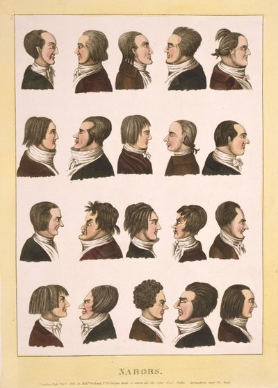 Nabobs, pub.1811 (renkli gravür) by English School