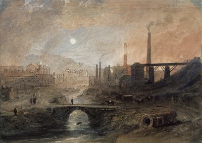 Nantyglo Ironworks, c.1829 (kağıt üzerine suluboya) by English School