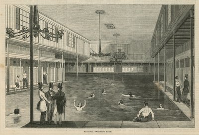 Ulusal Yüzme Banyosu (gravür) by English School