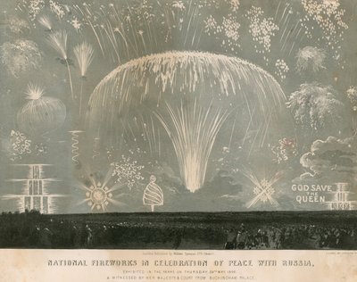 Rusya ile Barışı kutlamak için ulusal havai fişekler, 29 Mayıs 1856 by English School