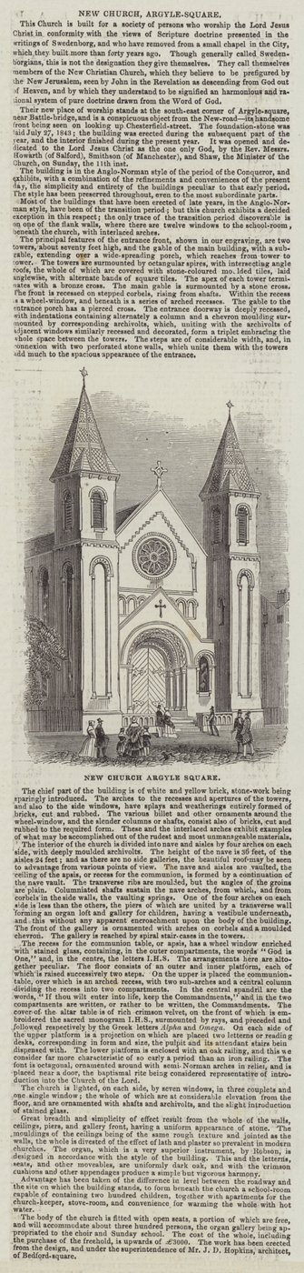 Yeni Kilise, Argyle-Meydan (gravür) by English School