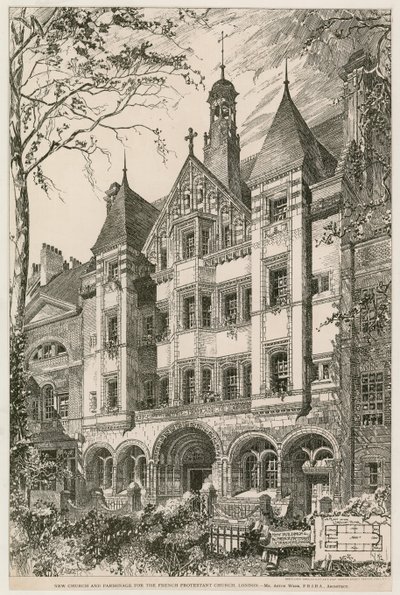 Fransız Protestan Kilisesi, Londra için Yeni Kilise ve Parsonage by English School