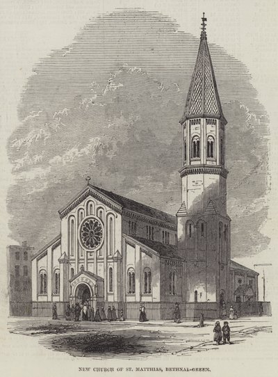 Yeni Aziz Matthias Kilisesi, Bethnal-Green (gravür) by English School
