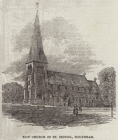 Yeni St Seiriol Kilisesi, Holyhead (gravür) by English School