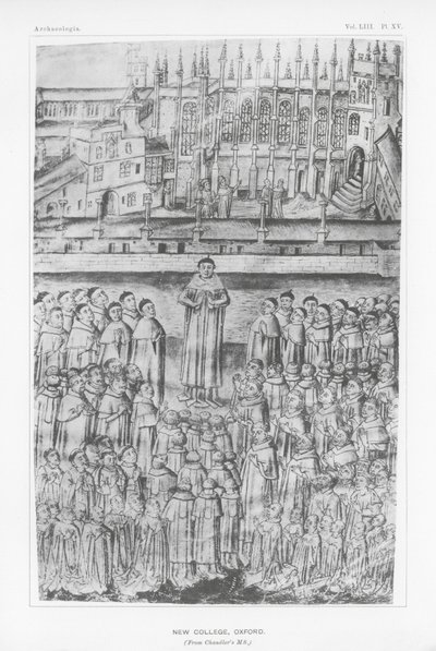 New College, Oxford (lito) by English School