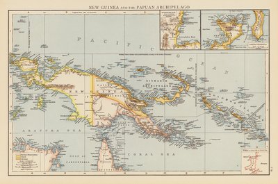 Yeni Gine ve Papua Takımadaları (renkli taş baskı) by English School