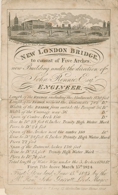 Yeni Londra Köprüsü - John Rennie Mühendisi by English School