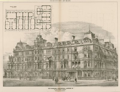 New Mansions, Chesterfield Gardens, London W, John Thomas Wimperis, mimar by English School