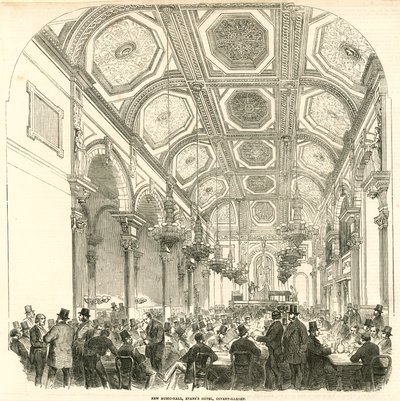 Yeni müzik salonu, Evans Hotel, Covent Garden, Londra by English School