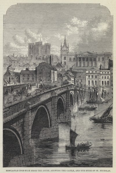 Güneyden Newcastle-upon-Tyne, Kaleyi ve Aziz Nikolaos Kulesi