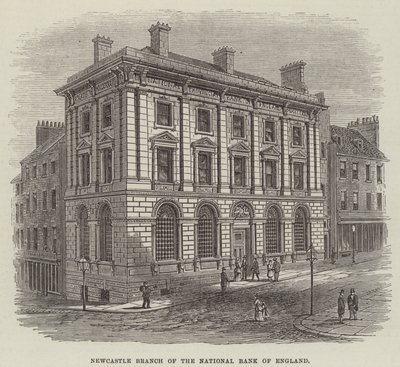 İngiltere Ulusal Bankası Newcastle Şubesi (gravür) by English School