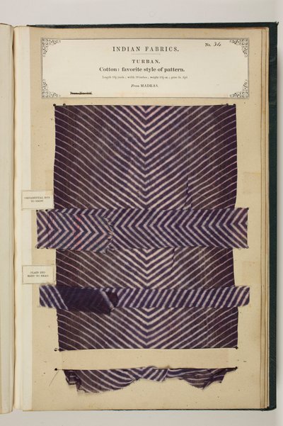 No. 34: John Forbes Watson tarafından derlenen Turban, Indian Fabrics by English School