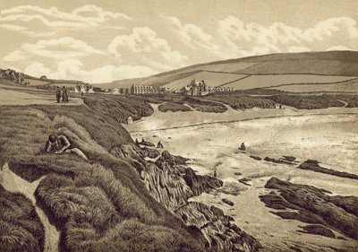 Kuzey Devon: Woolacombe Kumları (lito) by English School