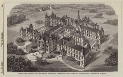 Kuzey Staffordshire Yeni Revir, Hartshill, Stoke-upon-Trent, Bay GB Nichols ve Bay Charles Lynam, Mimarlar (gravür) by English School