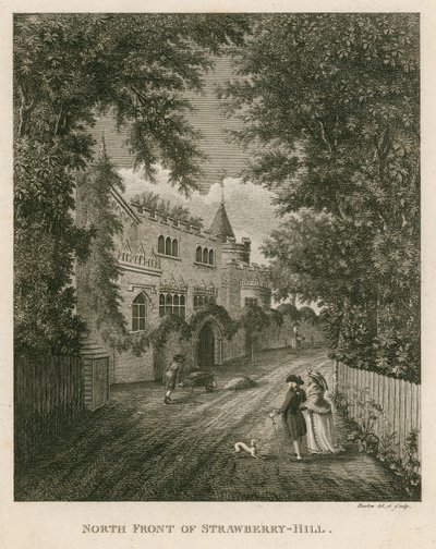Strawberry Hill'in kuzey cephesi, Twickenham, Londra by English School