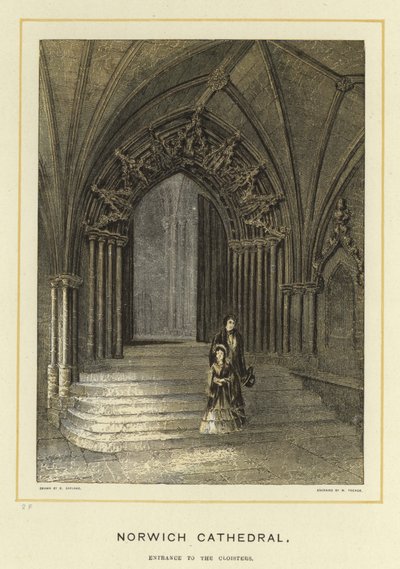 Norwich Katedrali, manastırlara giriş by English School