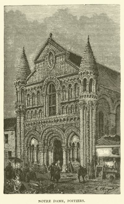 Notre Dame, Poitiers (gravür) by English School