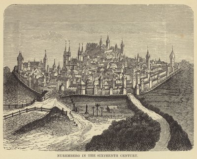 On altıncı yüzyılda Nürnberg (gravür) by English School