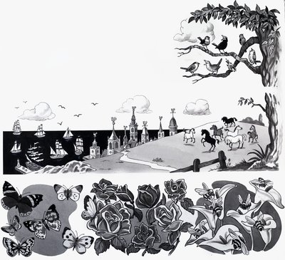 Nursery rhyme illustration by English School