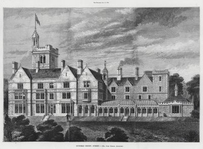 Nutfield Manastırı, Surrey (gravür) by English School