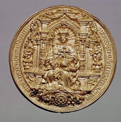 Henry VIII (1491-1547) (altın) mührünün ön yüzü (tersi için 181809