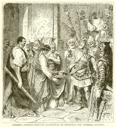 Odoaker, Romulus Augustulus'u İmparatorluk Onurundan Vazgeçmeye Zorladı by English School