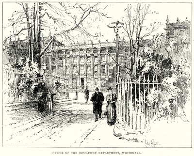 Eğitim Bakanlığı Ofisi, Whitehall (gravür) by English School