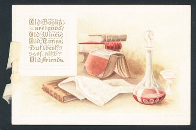 Eski Kitaplar ve Şarap Sürahisi, Noel Kartı by English School