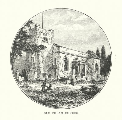 Eski Cheam Kilisesi (gravür) by English School