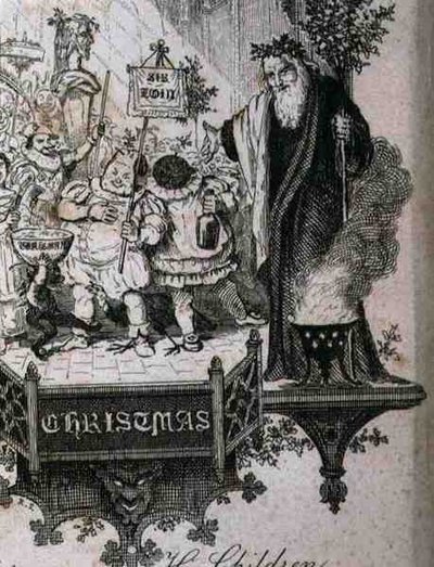Eski Noel ve çocukları (gravür) by English School