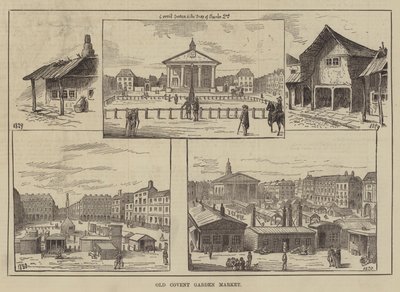 Eski Covent Garden Pazarı (gravür) by English School