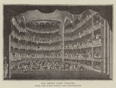Eski Drury Lane Tiyatrosu (gravür) by English School