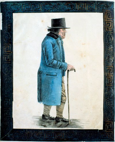 Yaşlı Adam (kağıt üzerine sulu boya) by English School