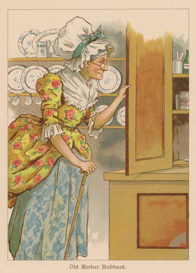 Yaşlı Hubbard Ana (kromolito) by English School