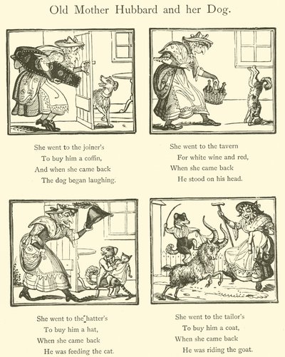 Yaşlı Anne Hubbard ve Köpeği (gravür) by English School