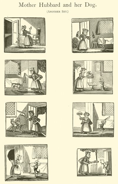 Yaşlı Anne Hubbard ve Köpeği (gravür) by English School
