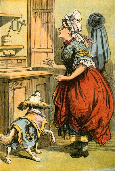 Yaşlı Anne Hubbard ve köpeği by English School