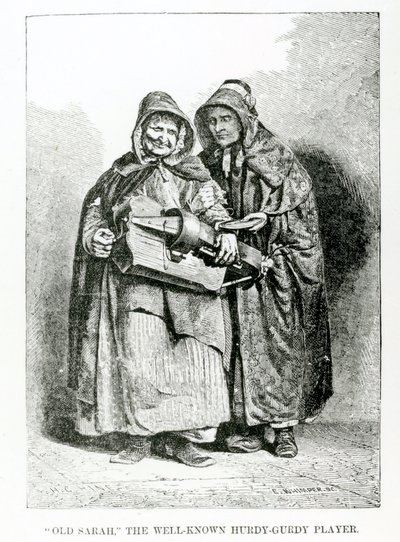 Yaşlı Sarah Tanınmış Hurdy-Gurdy Oyuncusu, 1840 dolayları by English School