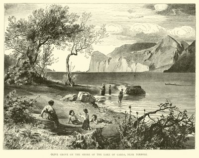 Torbole yakınlarındaki Garda Gölü kıyısındaki Zeytinlik by English School