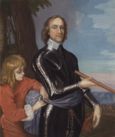 Oliver Cromwell (renkli taş) by English School