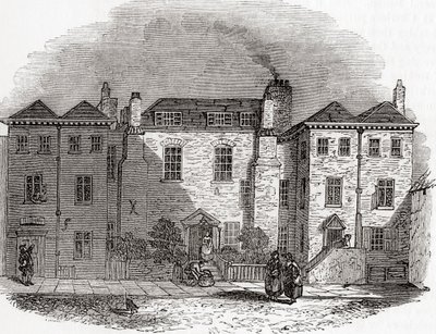 Oliver Cromwell'in evi, Clerkenwell Close, Londra, İngiltere, Old England: A Pictorial Museum, pub. 1847 by English School