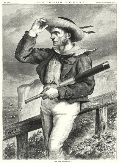 Gözetlemede (gravür) by English School