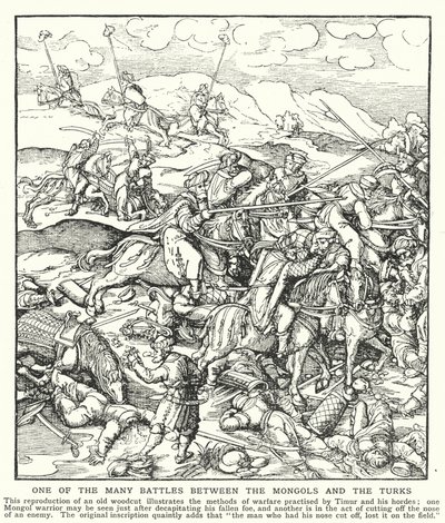 Moğollar ve Türkler arasındaki birçok savaştan biri (lito) by English School