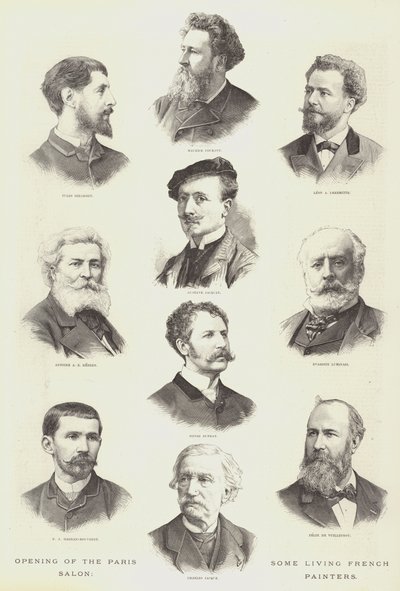 Paris Salonunun Açılışı, Bazı Yaşayan Fransız Ressamlar (gravür) by English School