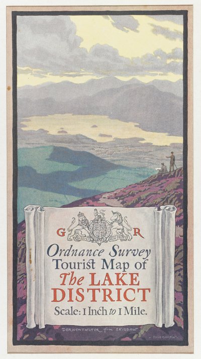 Göller Bölgesi Mühimmat Araştırması Turist Haritası, c.1920 (renkli taş) by English School