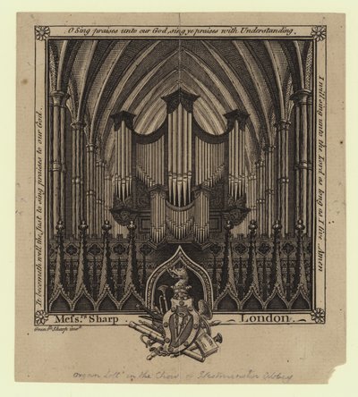 Organ yapıcılar, ticaret kartı. by English School