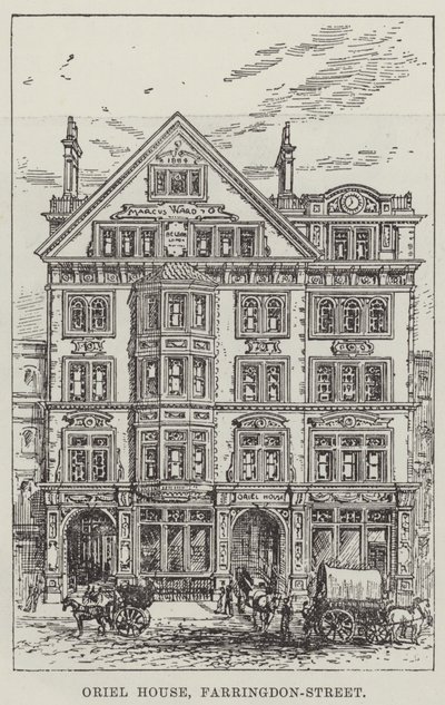 Oriel Evi, Farringdon-Street (gravür) by English School