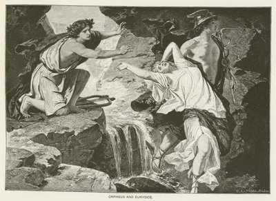 Orpheus ve Eurydice (gravür) by English School